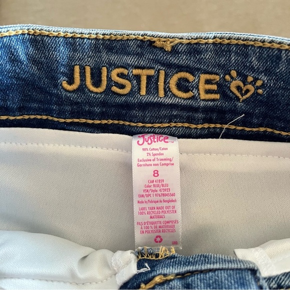 Justice Denim Ruffle Hem Skirt Kids Size 8 - Picture 8 of 9